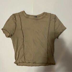 🩵Forever 21 tan stitched crop